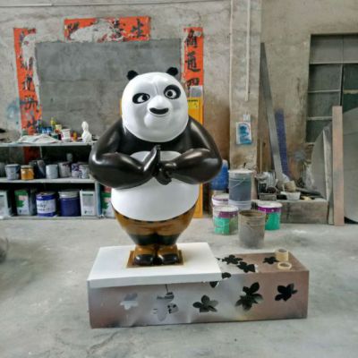 玻璃钢功夫熊猫雕塑 卡通雕塑